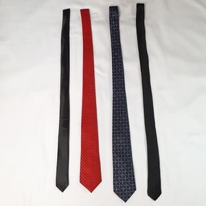 Lot of 4 Men / Boys Self Ties, black, red, blue